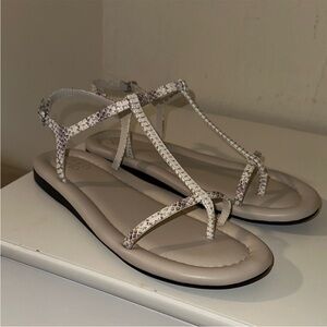 Franco Sarto Women's Sandals in Cream and Black